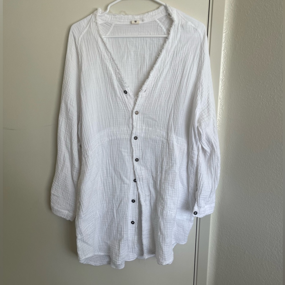 White button down tunic